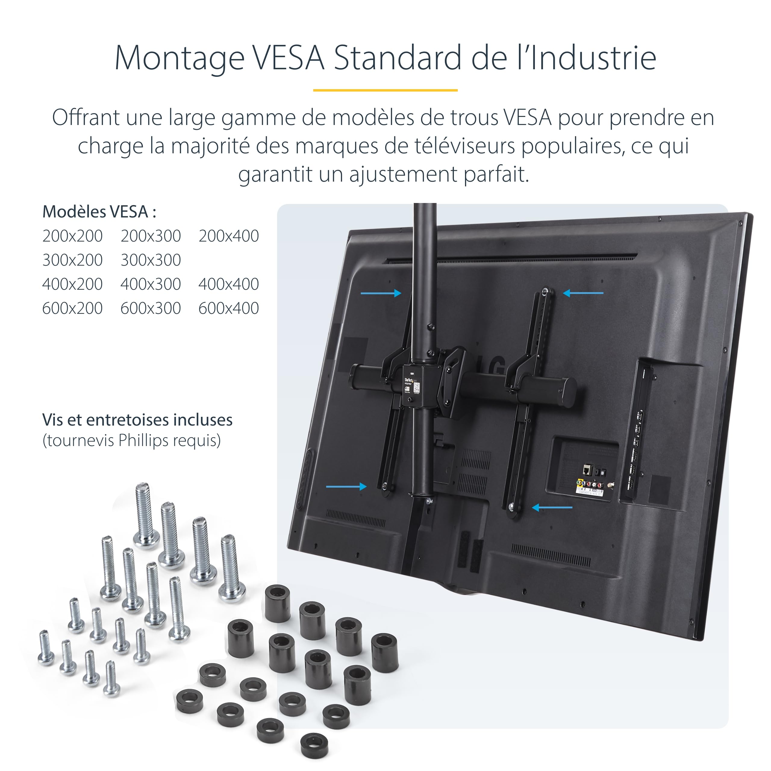 startech-com-fpceilptbsp-support-plafond-tv-32-75-pouces-vesa-50-kg image 5