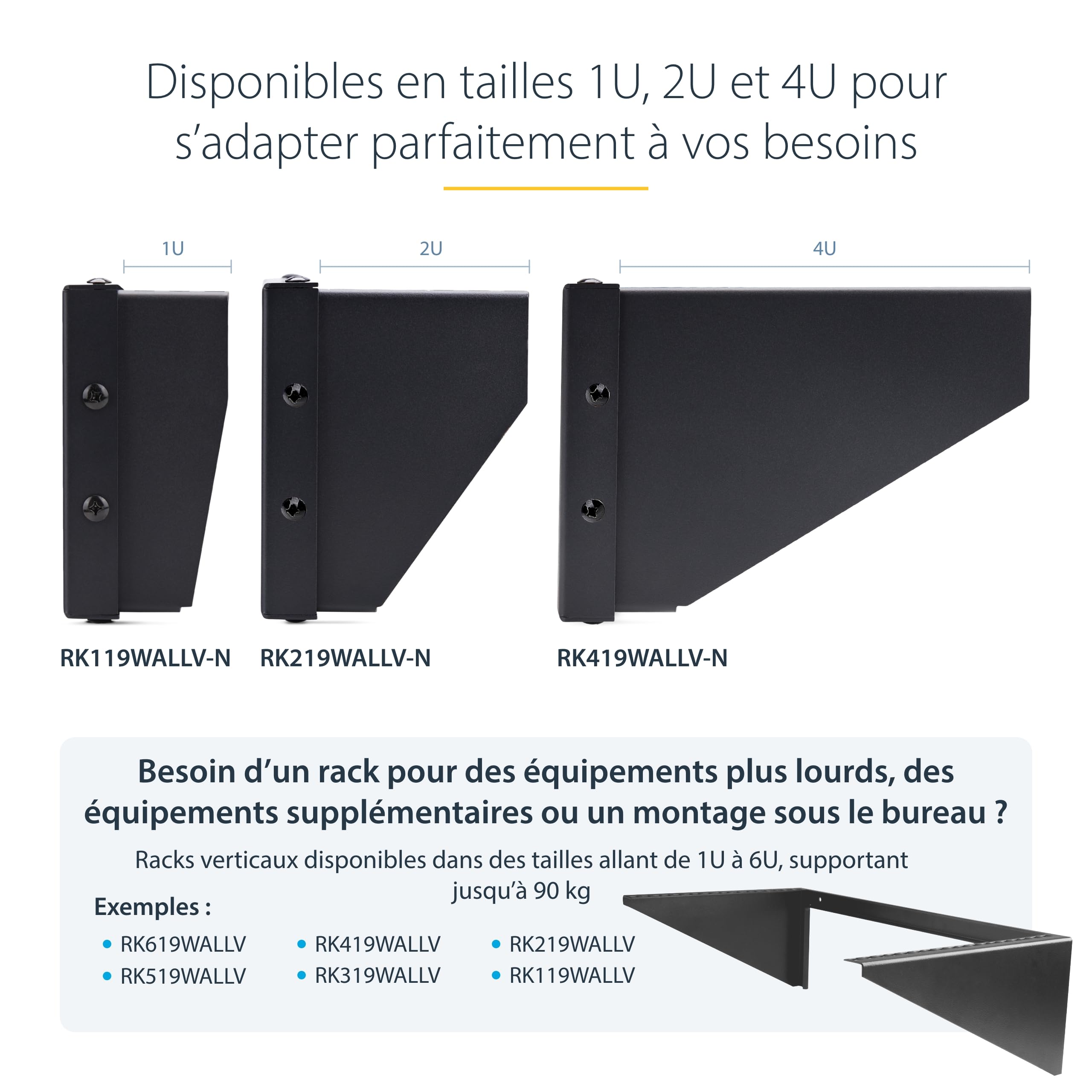 startech-com-rk419wallv-n-support-mural-vertical-4u-rack-19-pouces-55kg image 6