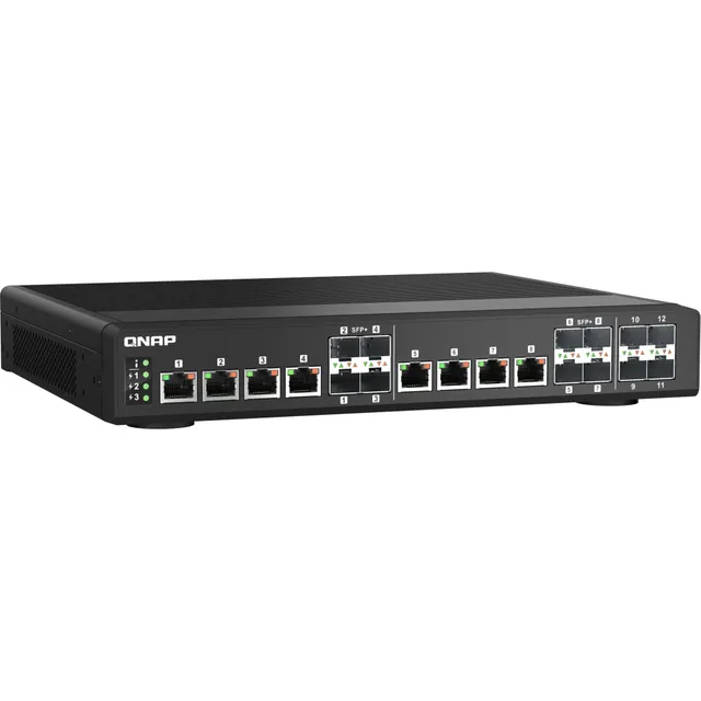 qnap-qsw-im1200-8c-switch-industriel-12-ports-10gbe-rack-8x-sfp-rj45-combo-nbase image 1