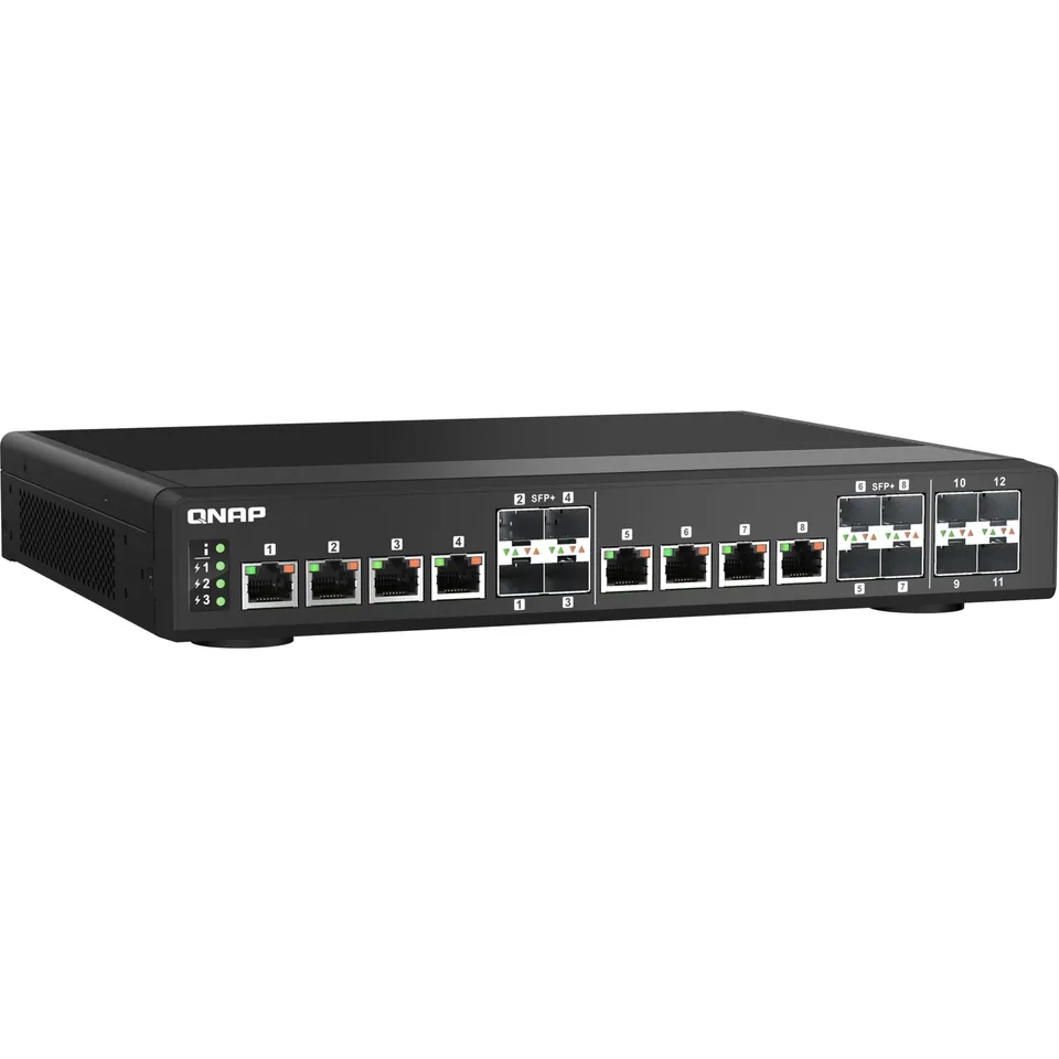 qnap-qsw-im1200-8c-switch-industriel-12-ports-10gbe-rack-8x-sfp-rj45-combo-nbase image 1
