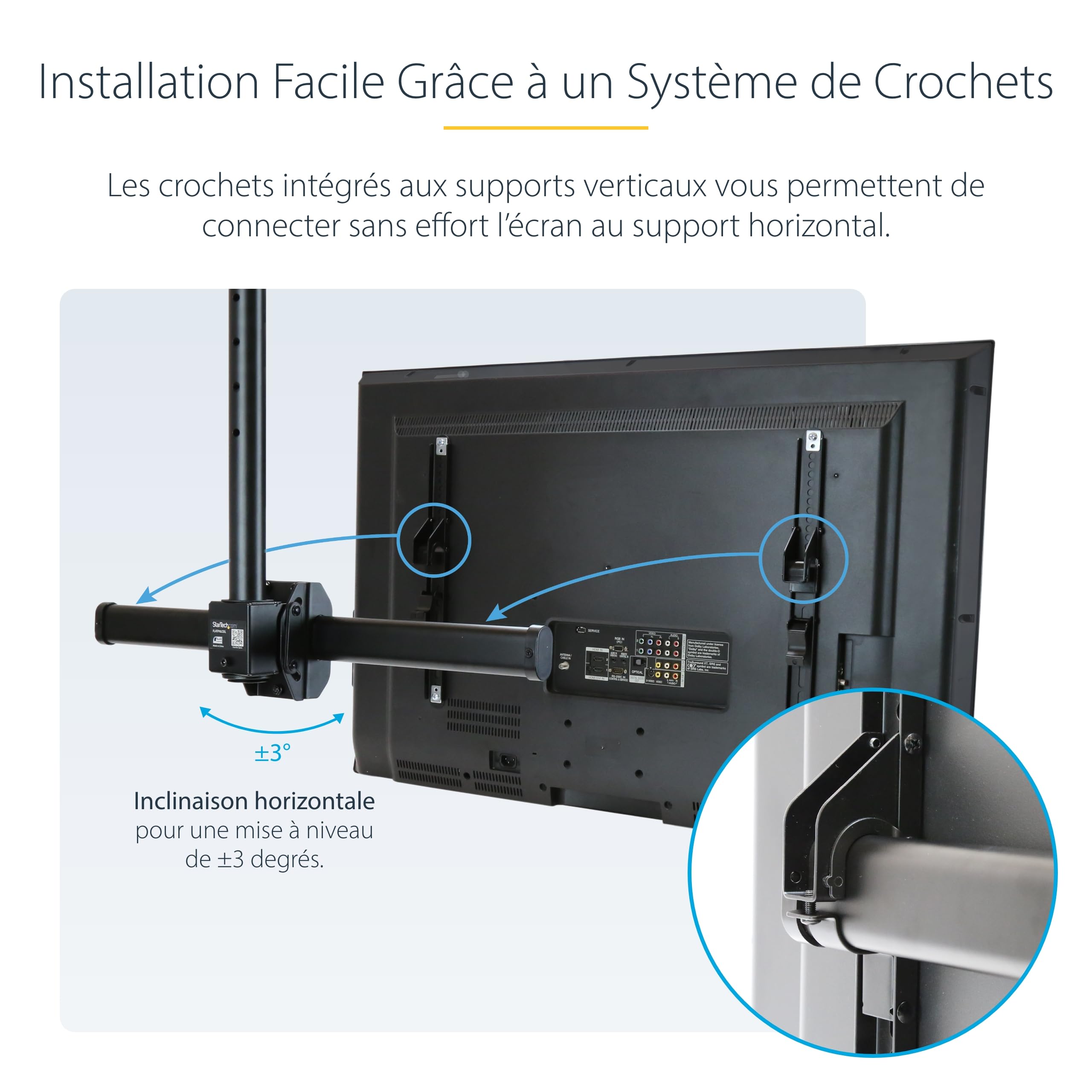 startech-com-fpceilptbsp-support-plafond-tv-32-75-pouces-vesa-50-kg image 6