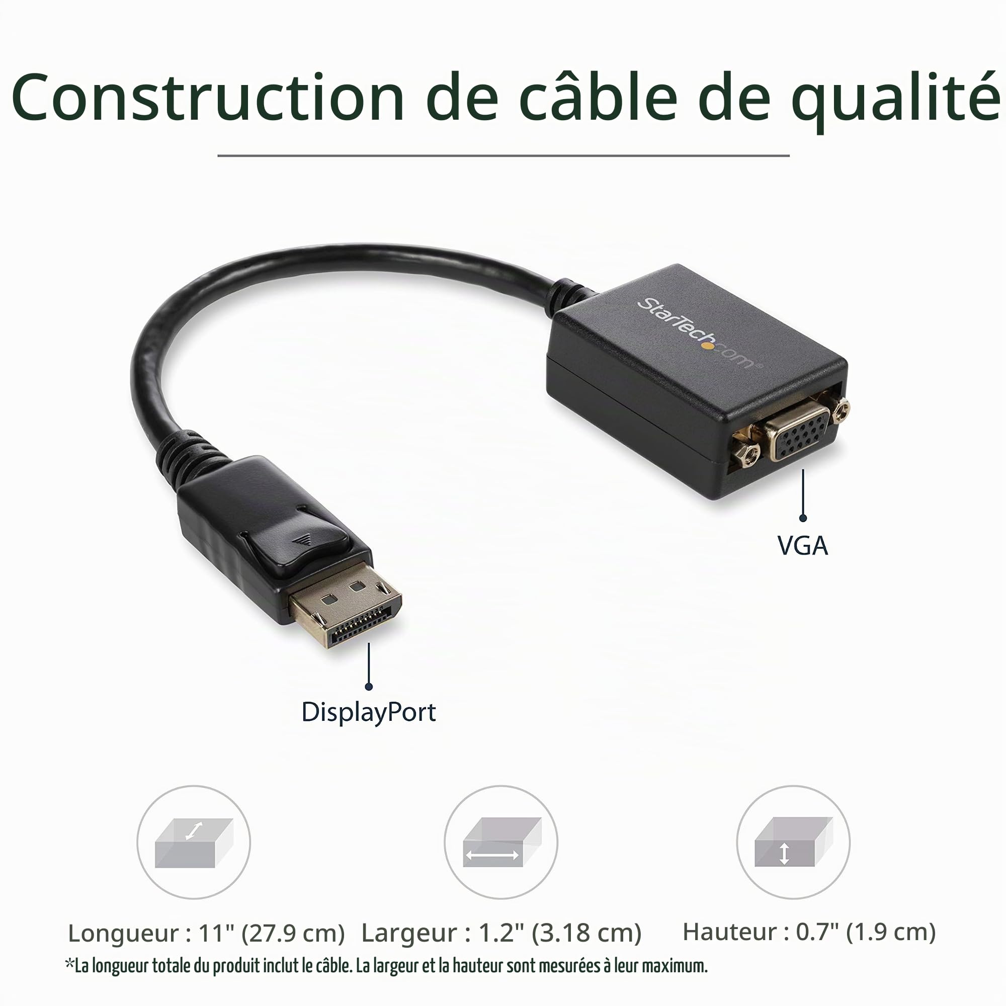 startech-com-dp2vga2-adaptateur-displayport-vers-vga-actif-1080p-22-5-cm image 3