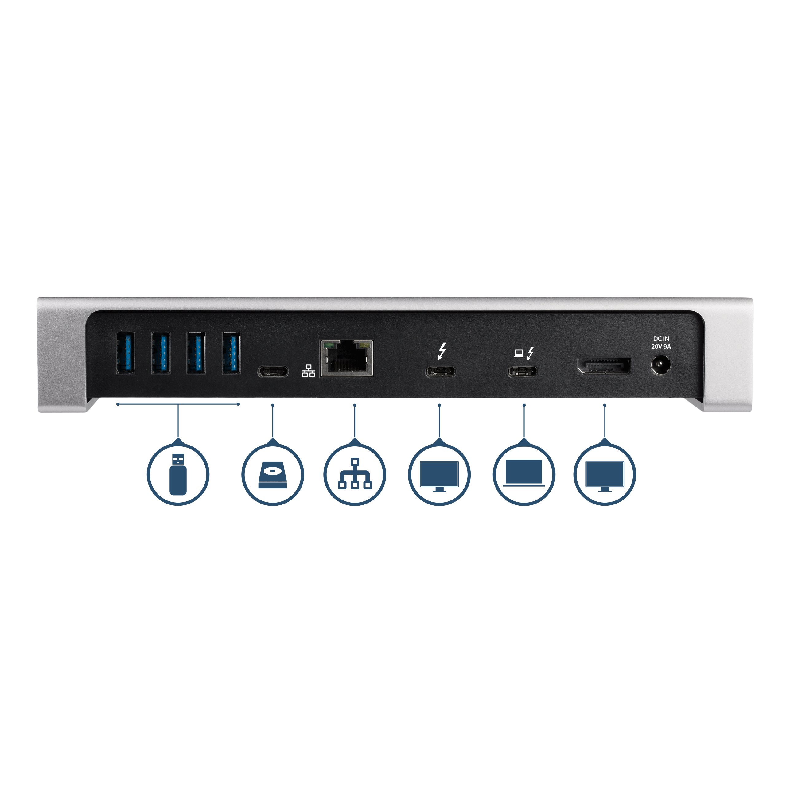 startech-com-station-d-accueil-thunderbolt-3-double-4k-60hz-85w-sd-usb-c image 4