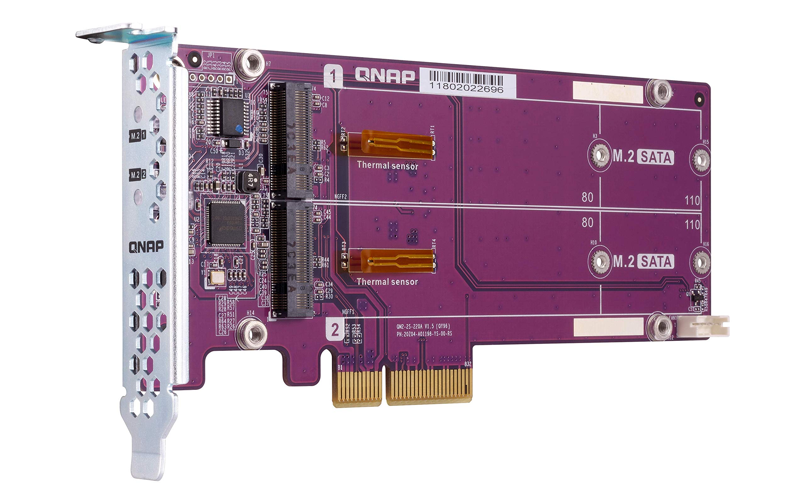qnap-qm2-2s-220a-carte-extension-dual-m-2-sata-ssd-pcie-2-0-pour-nas image 3
