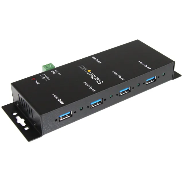 startech-com-st4300usbm-hub-industriel-usb-3-0-4-ports-5-gbps-m-tal-montable image 1
