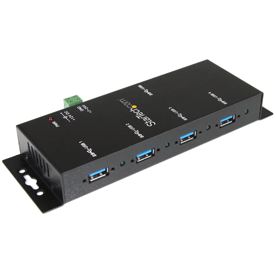 startech-com-st4300usbm-hub-industriel-usb-3-0-4-ports-5-gbps-m-tal-montable image 1