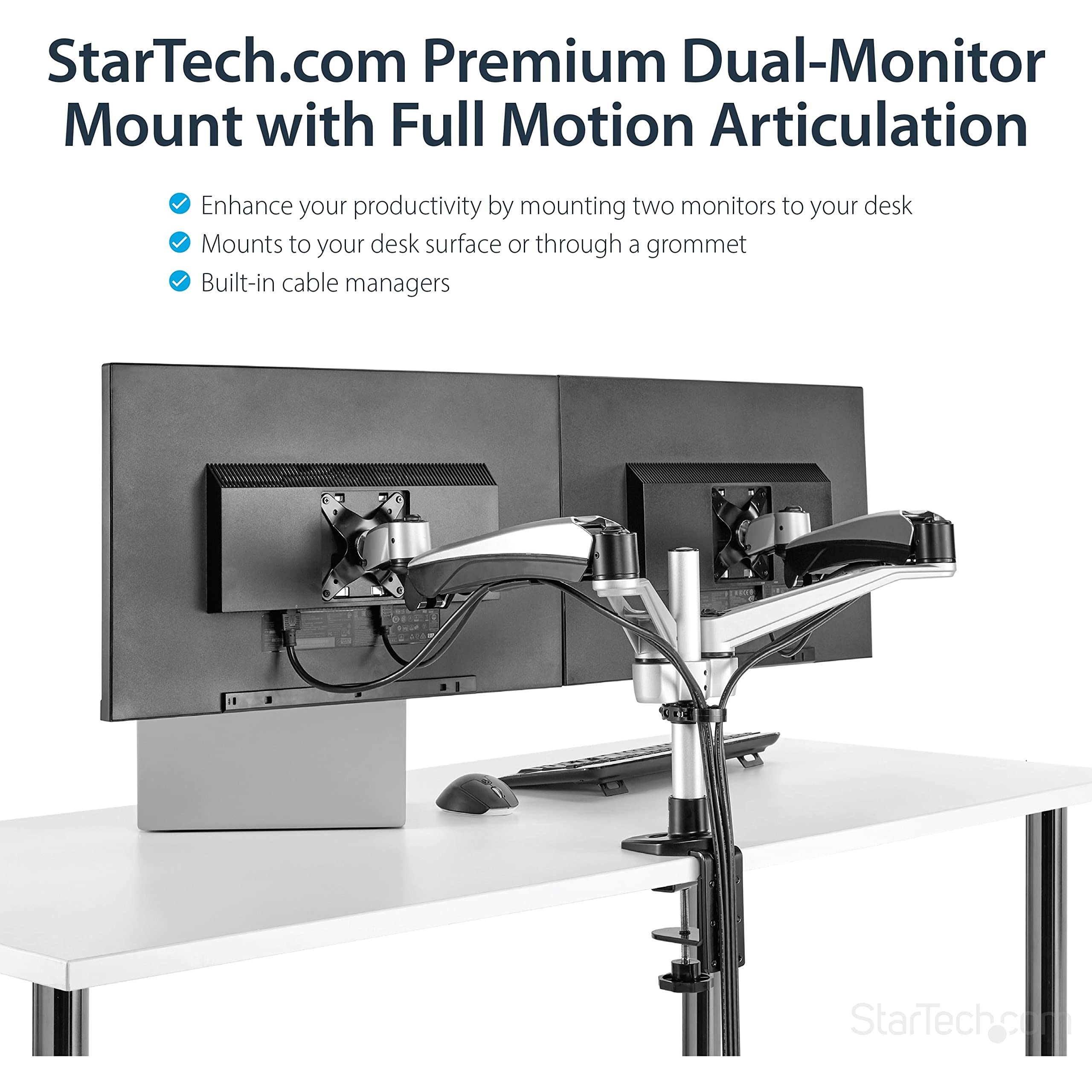 startech-com-armdual30-support-bureau-bras-articul-2-crans-30-argent image 3