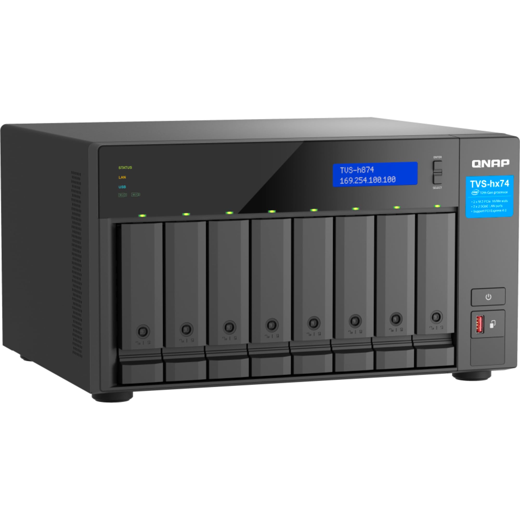 qnap-tvs-h874x-i9-64g-nas-8-baies-i9-64go image 2