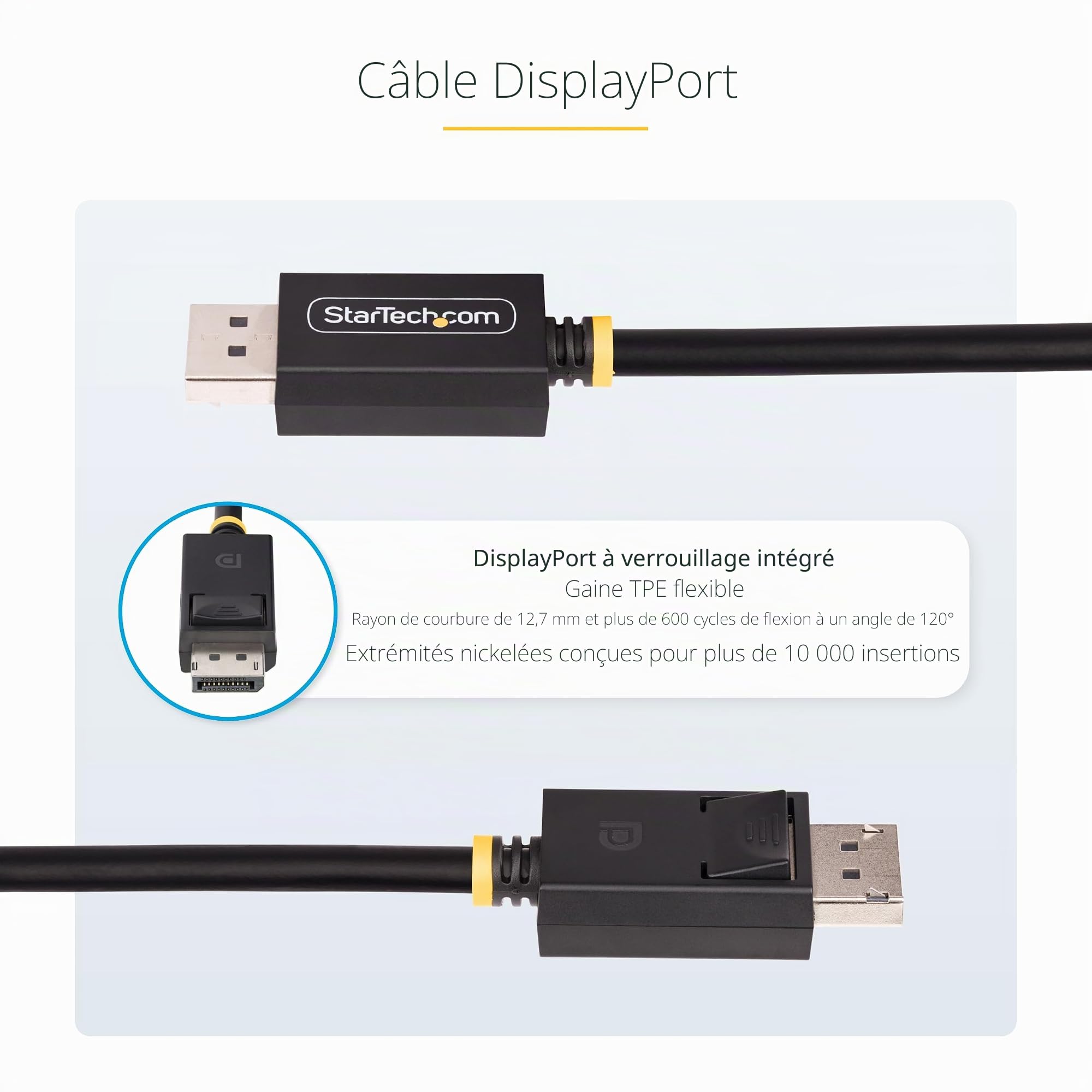 startech-com-c-ble-displayport-2-1-dp40-certifi-vesa-3m-8k-60hz-hdr-noir image 4