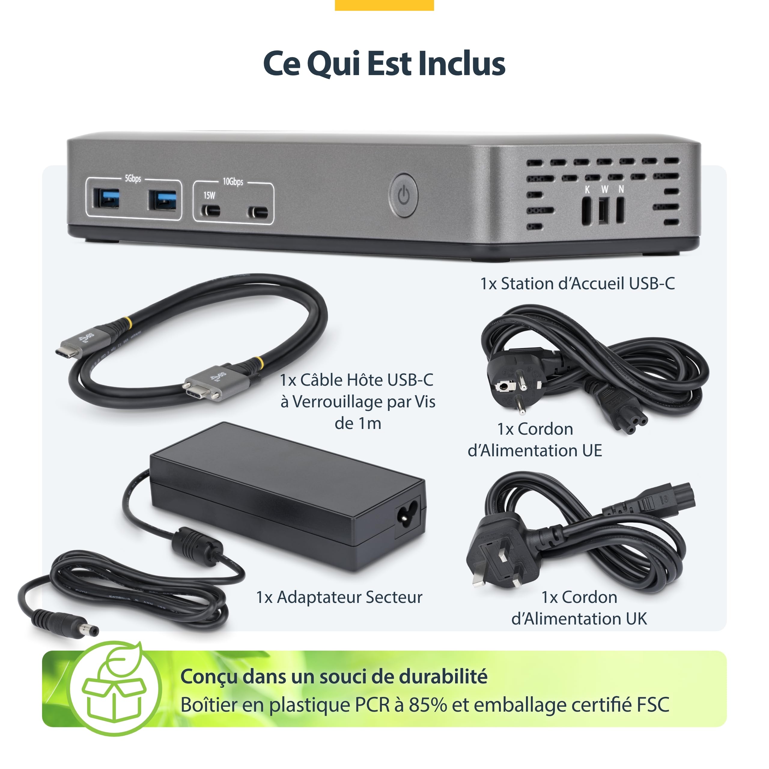 startech-com-dock-usb-c-double-dp-4k-60hz-100w-verrouillable-sans-pilote image 7