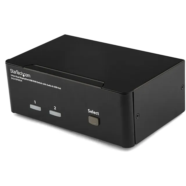 startech-com-switch-kvm-displayport-2-ports-double-cran-2560x1600-hub-usb-audio image 1