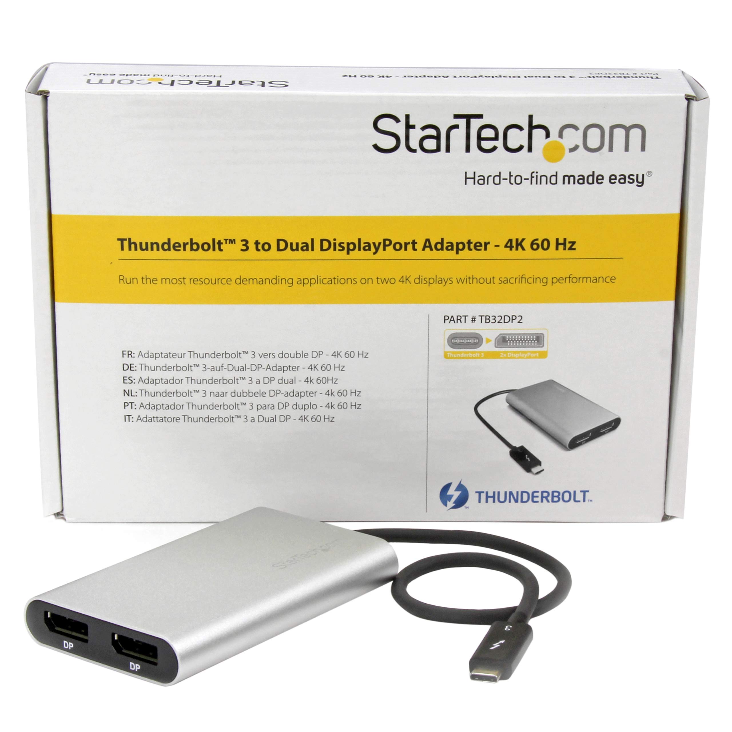 startech-com-adaptateur-thunderbolt-3-vers-double-displayport-4k-60-hz-tb32dp2 image 6