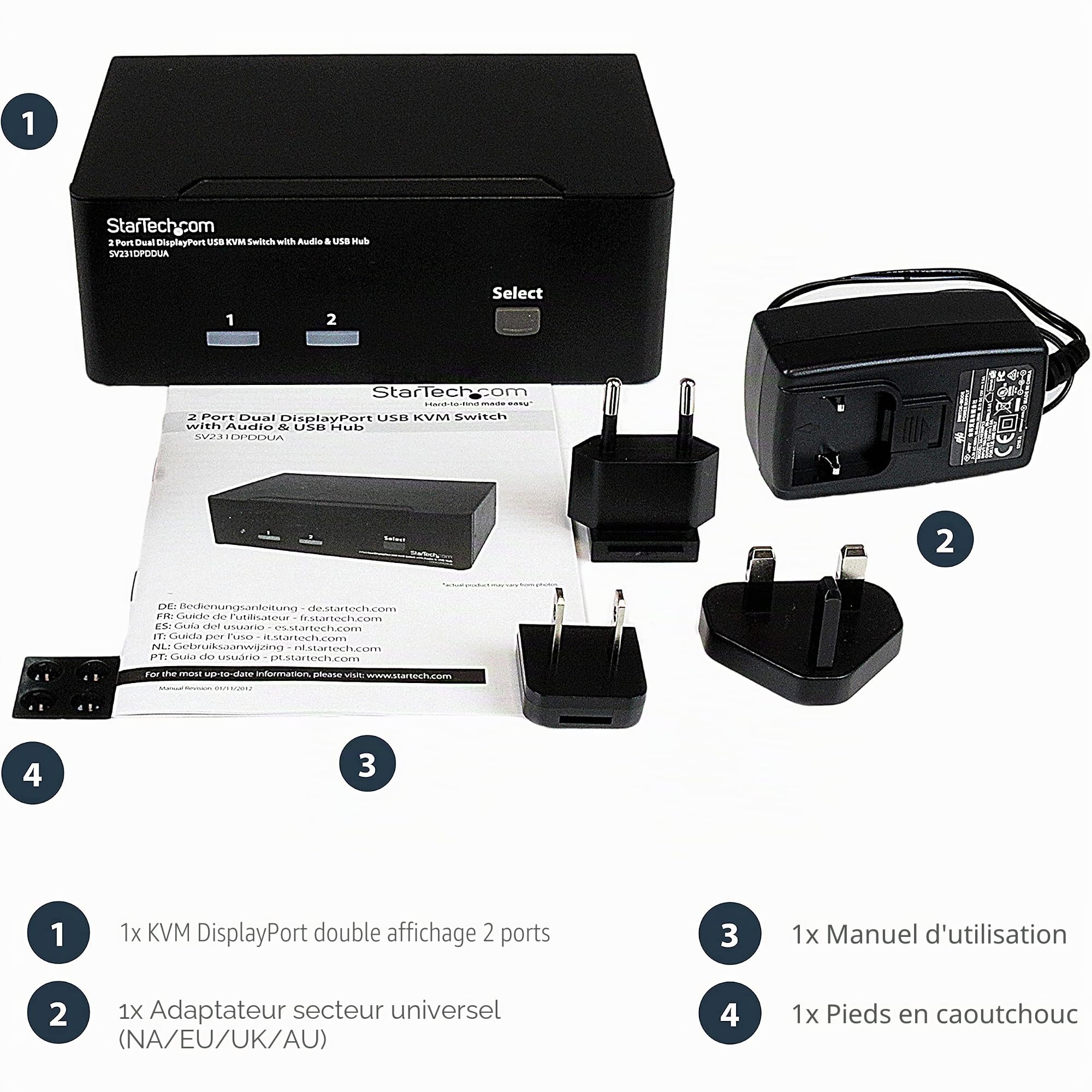 startech-com-switch-kvm-displayport-2-ports-double-cran-2560x1600-hub-usb-audio image 6