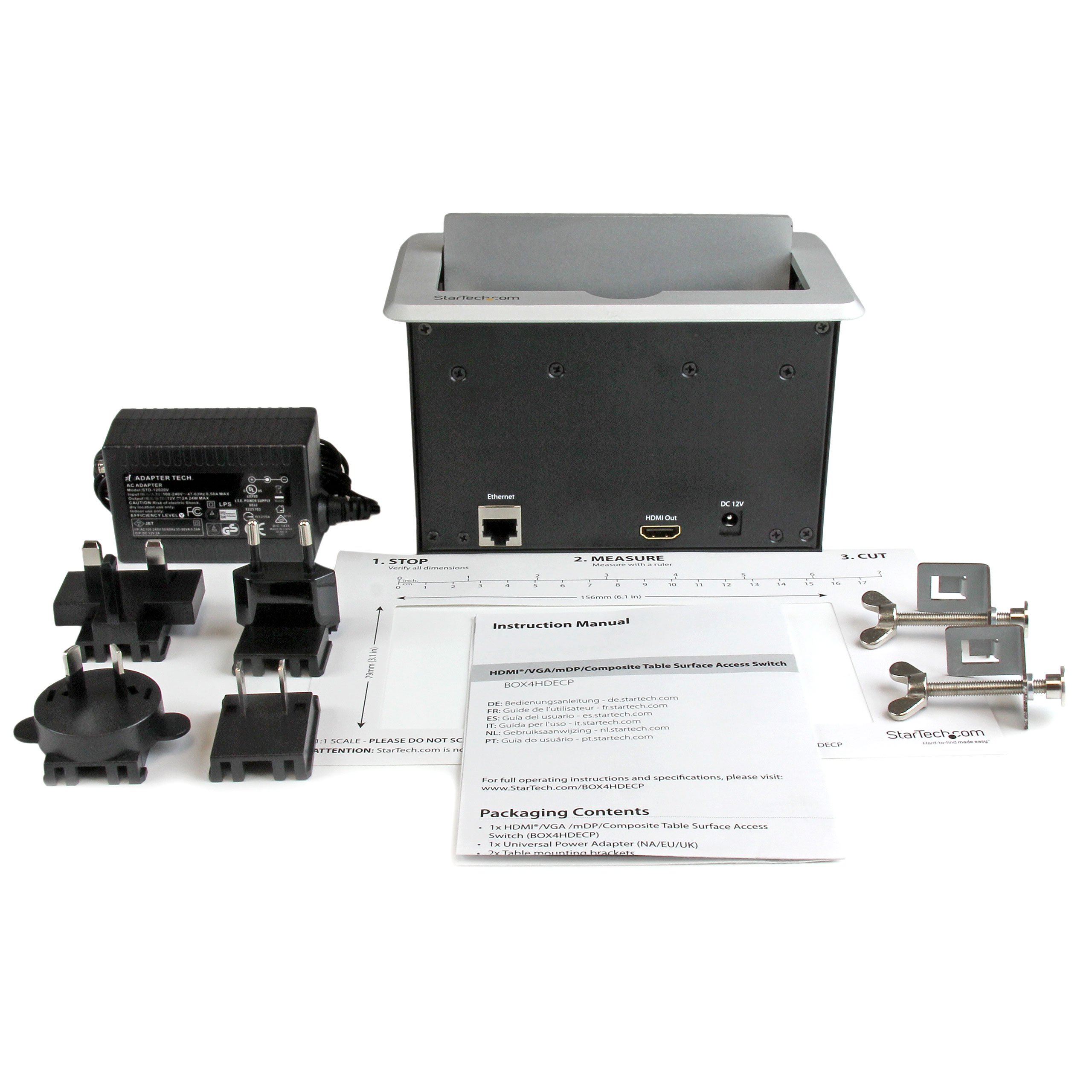 startech-com-box4hdecp-bo-tier-table-de-r-union-hdmi-vga-mini-dp-vers-hdmi-usb image 6