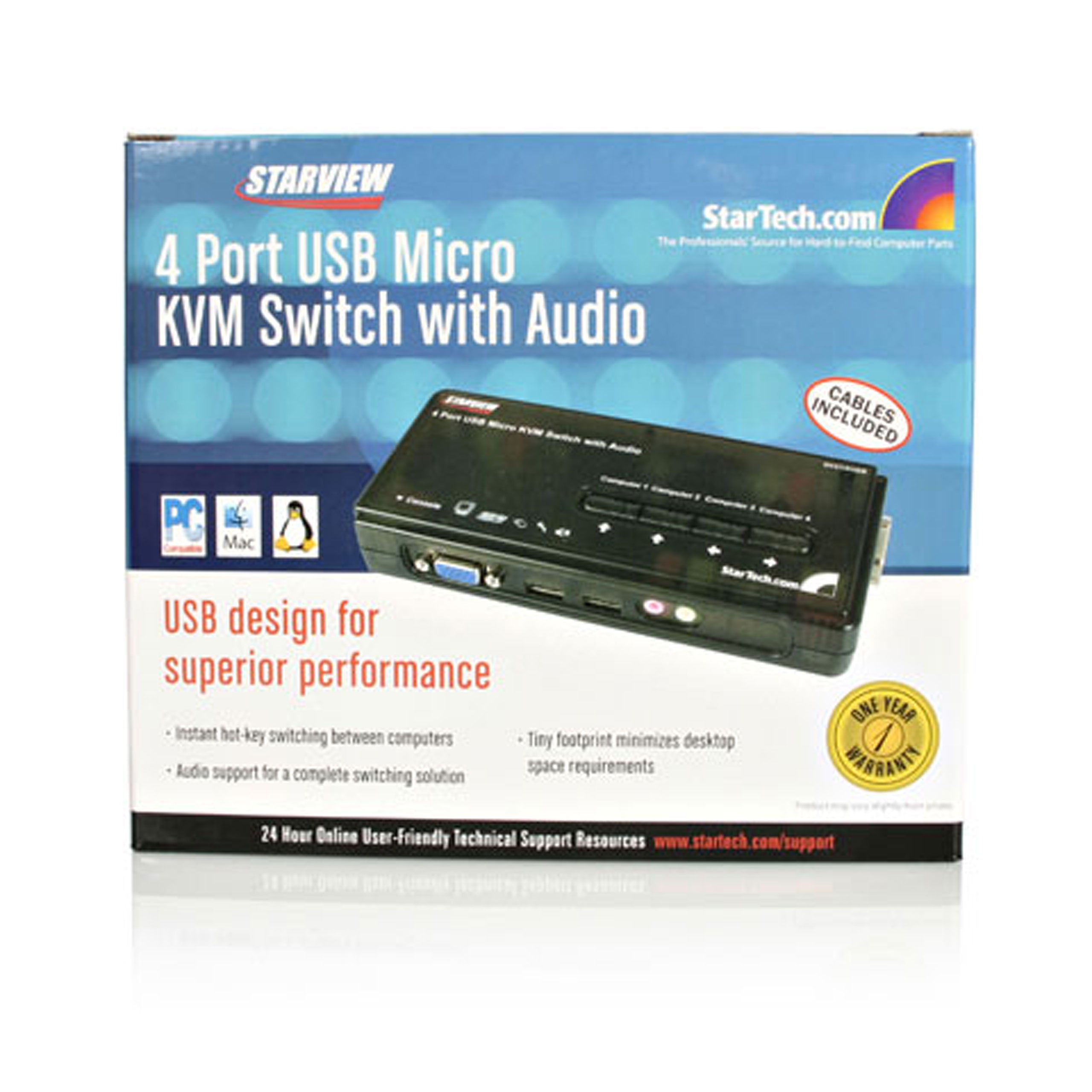startech-com-sv411kusb-switch-kvm-usb-vga-4-ports-avec-c-bles image 6