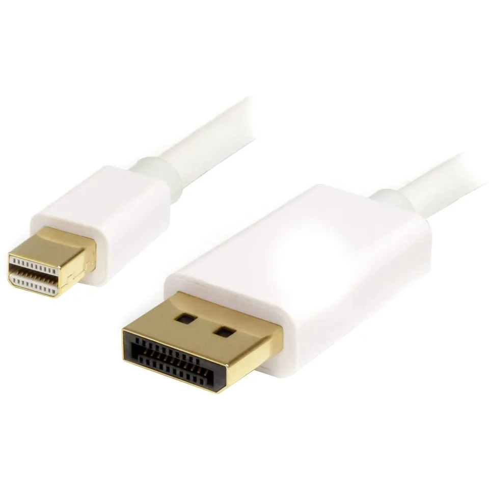 startech-com-mdp2dpmm2mw-c-ble-mini-displayport-vers-displayport-1-2-2m-blanc-4k image 1