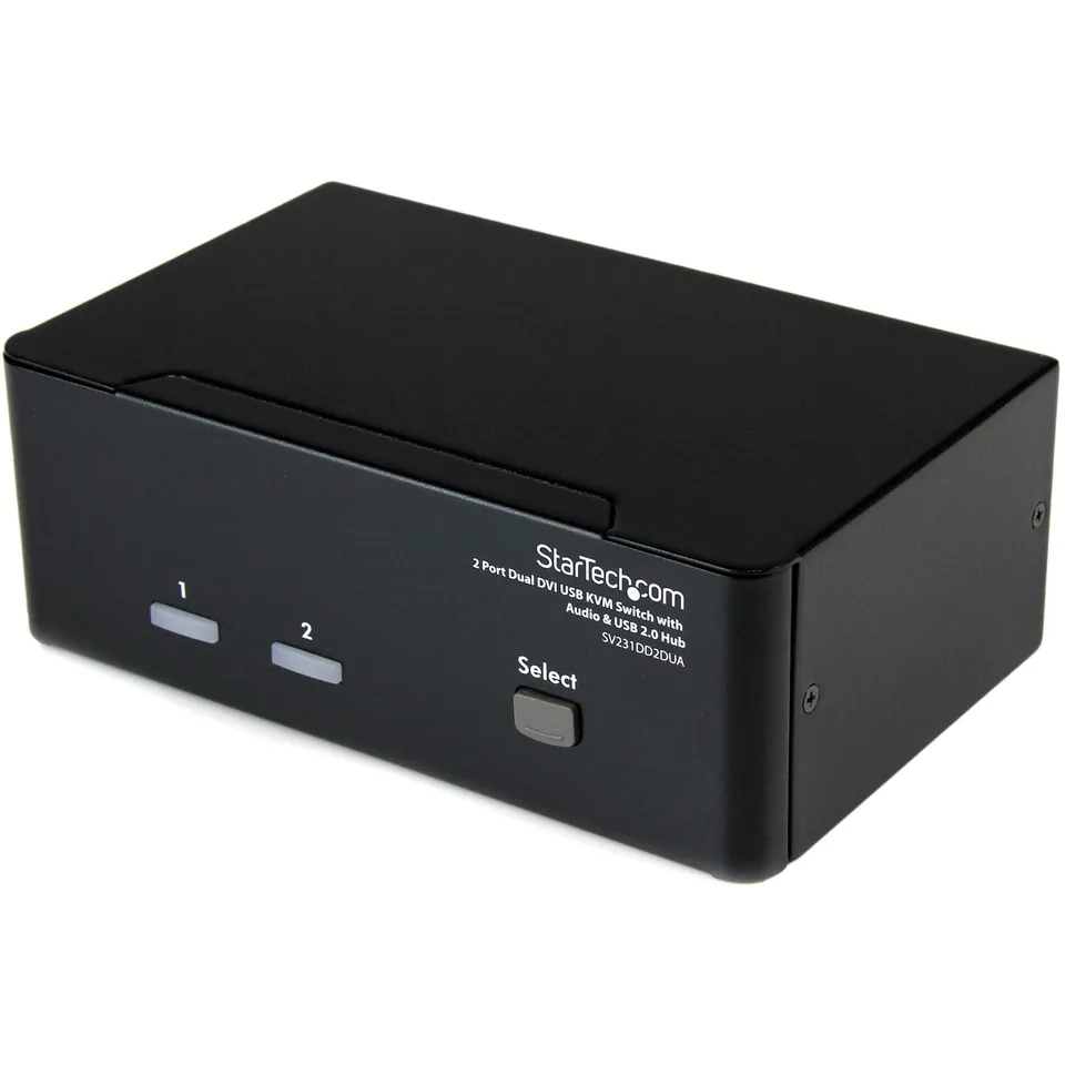 startech-com-sv231dd2dua-switch-kvm-dvi-2-ports-double-cran-usb-2-0-audio image 1