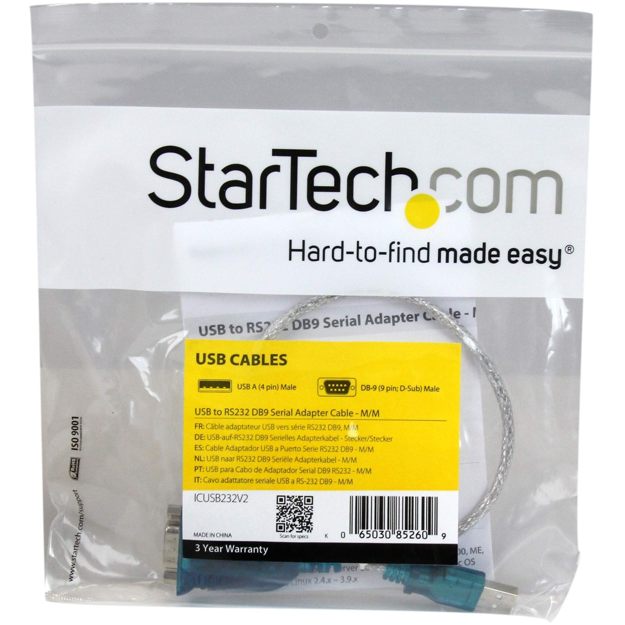 startech-com-icusb232v2-adaptateur-usb-vers-s-rie-rs232-db9-m-m-43-cm image 6