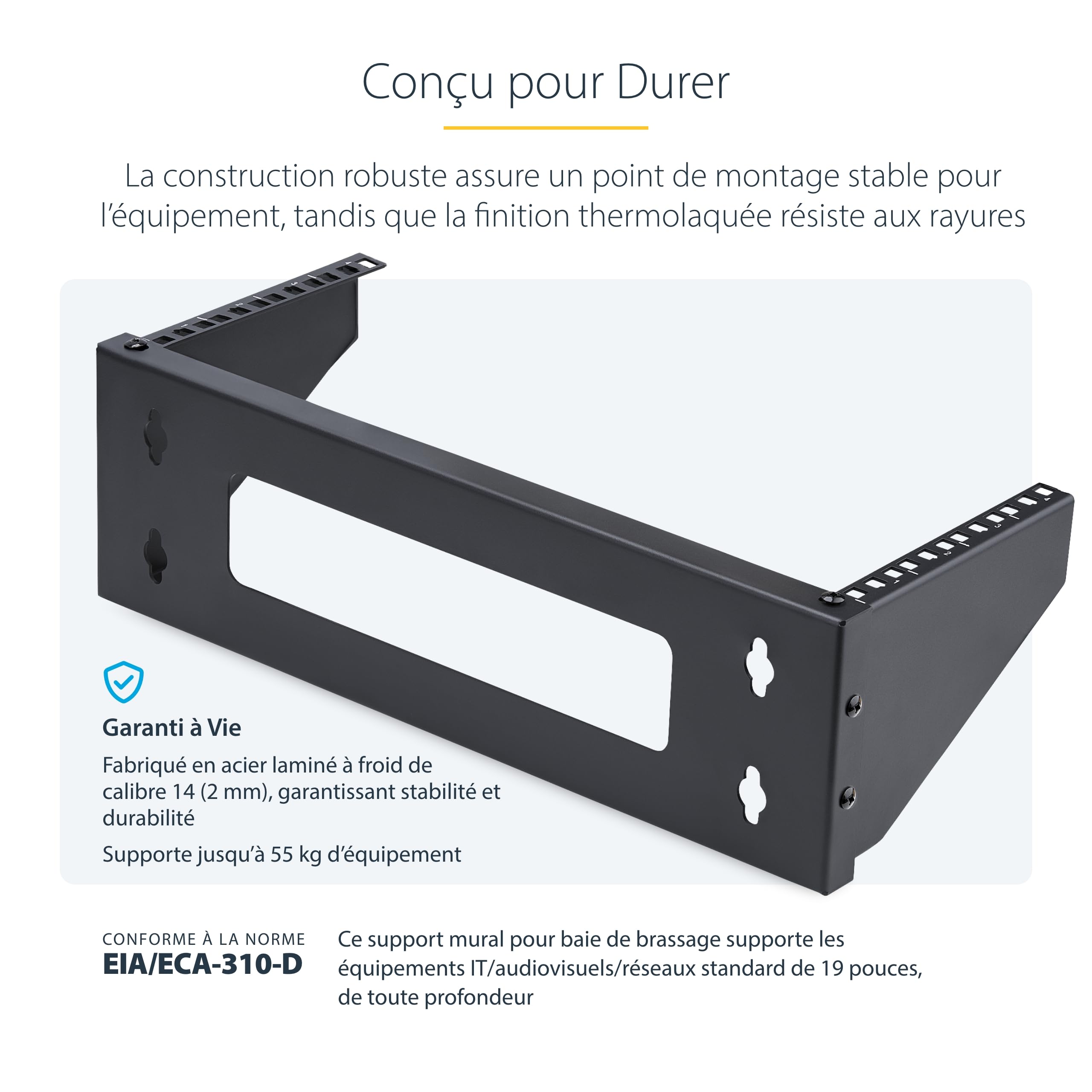 startech-com-rk419wallv-n-support-mural-vertical-4u-rack-19-pouces-55kg image 3