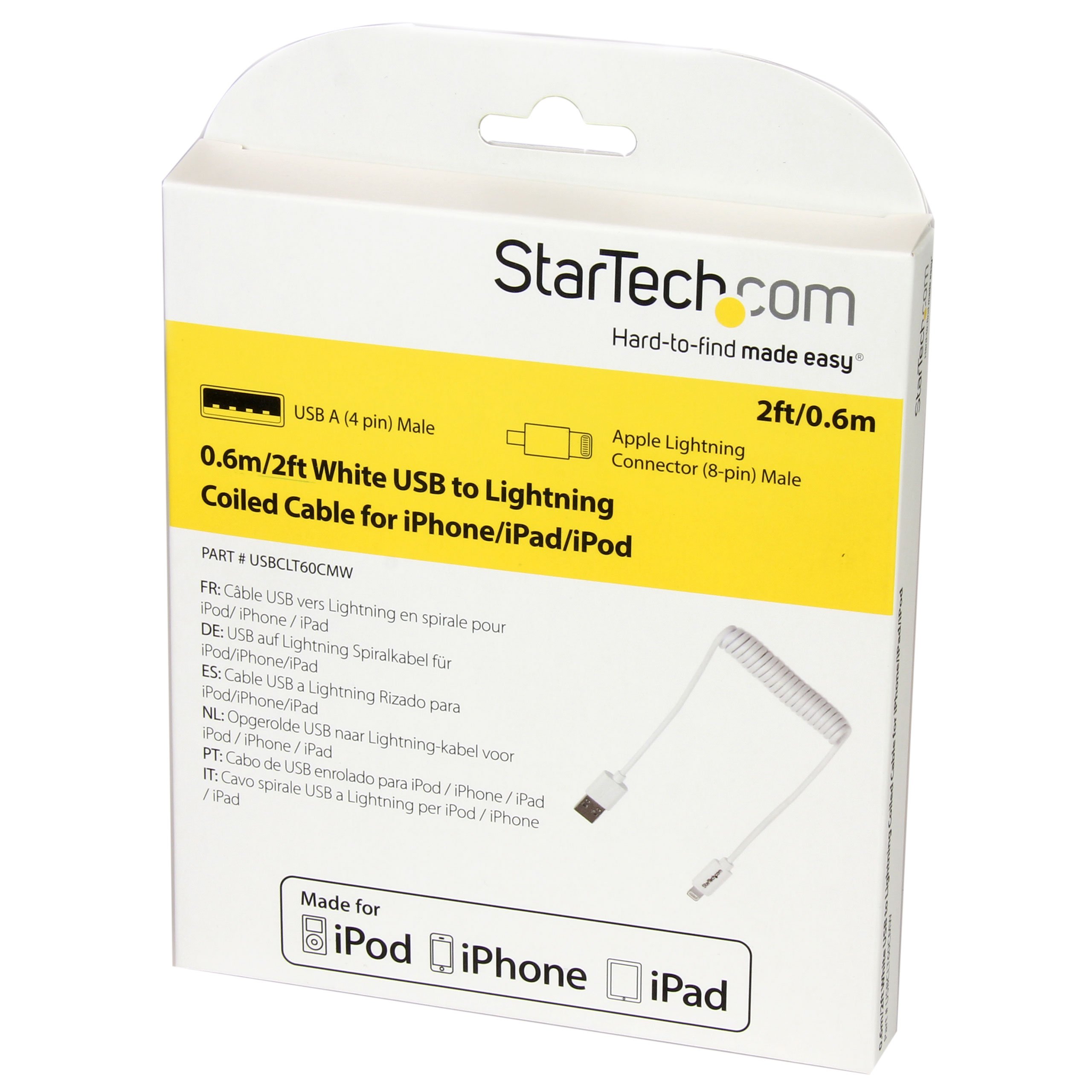 startech-com-c-ble-lightning-vers-usb-spiral-60-cm-blanc image 5
