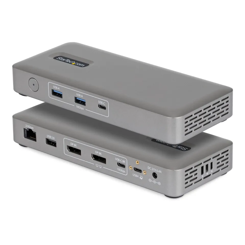 startech-com-dock-universel-usb4-double-4k-144hz-8k-60hz-displayport-100w image 1
