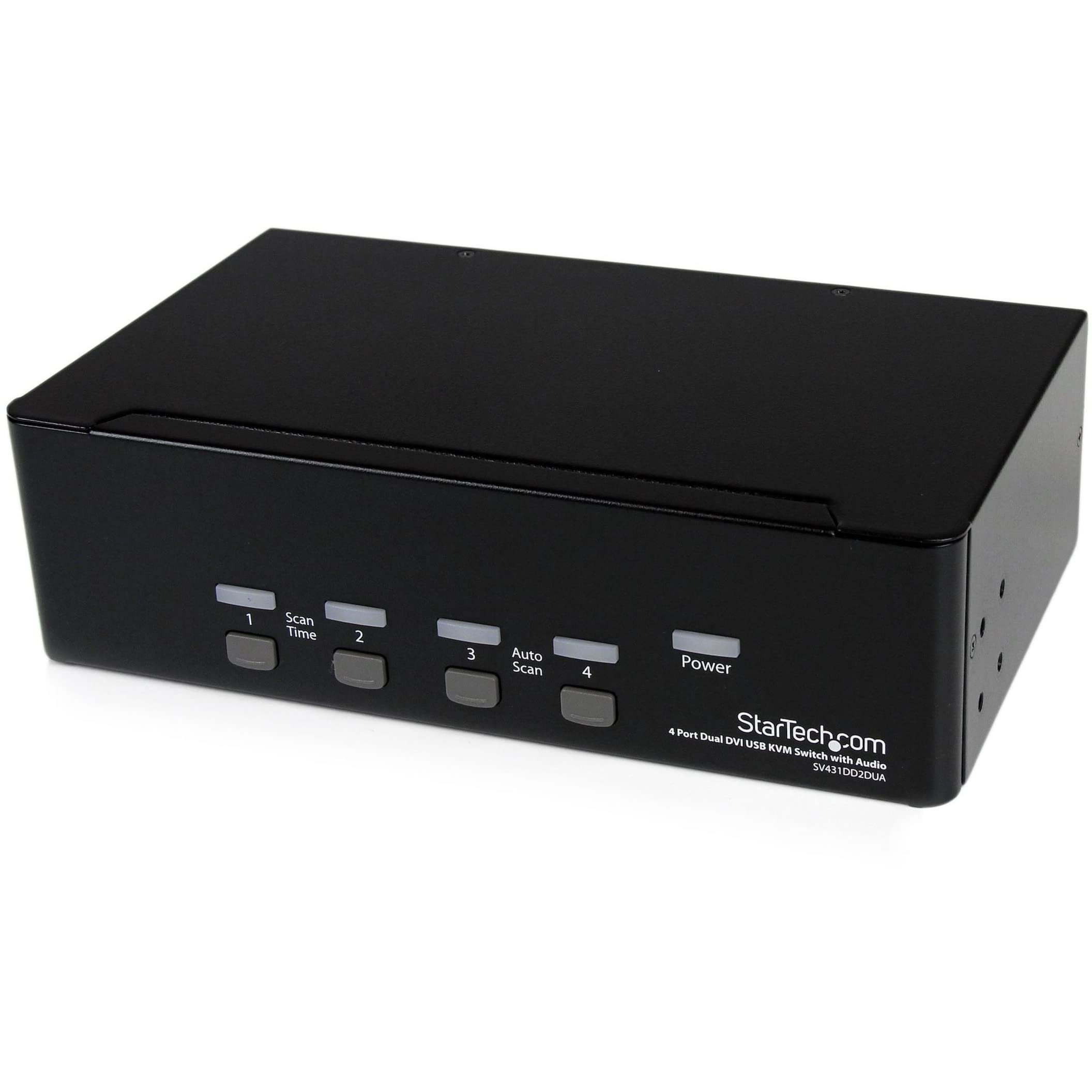 startech-com-sv431dd2dua-switch-kvm-usb-4-ports-double-dvi-2-crans-avec-audio image 1