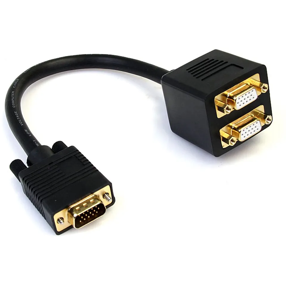 startech-com-vgaspl1vv-c-ble-r-partiteur-vga-30cm-1x-m-vers-2x-f image 1