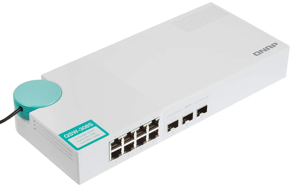 qnap-qsw-308s-commutateur-r-seau-non-g-r-8x-gigabit-3x-10g-sfp-blanc image 1