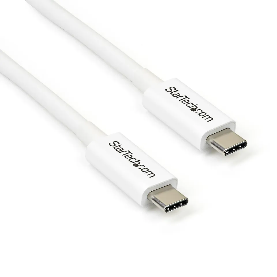 startech-com-c-ble-thunderbolt-3-passif-0-5m-40gbps-100w-pd-usb-c-blanc image 1
