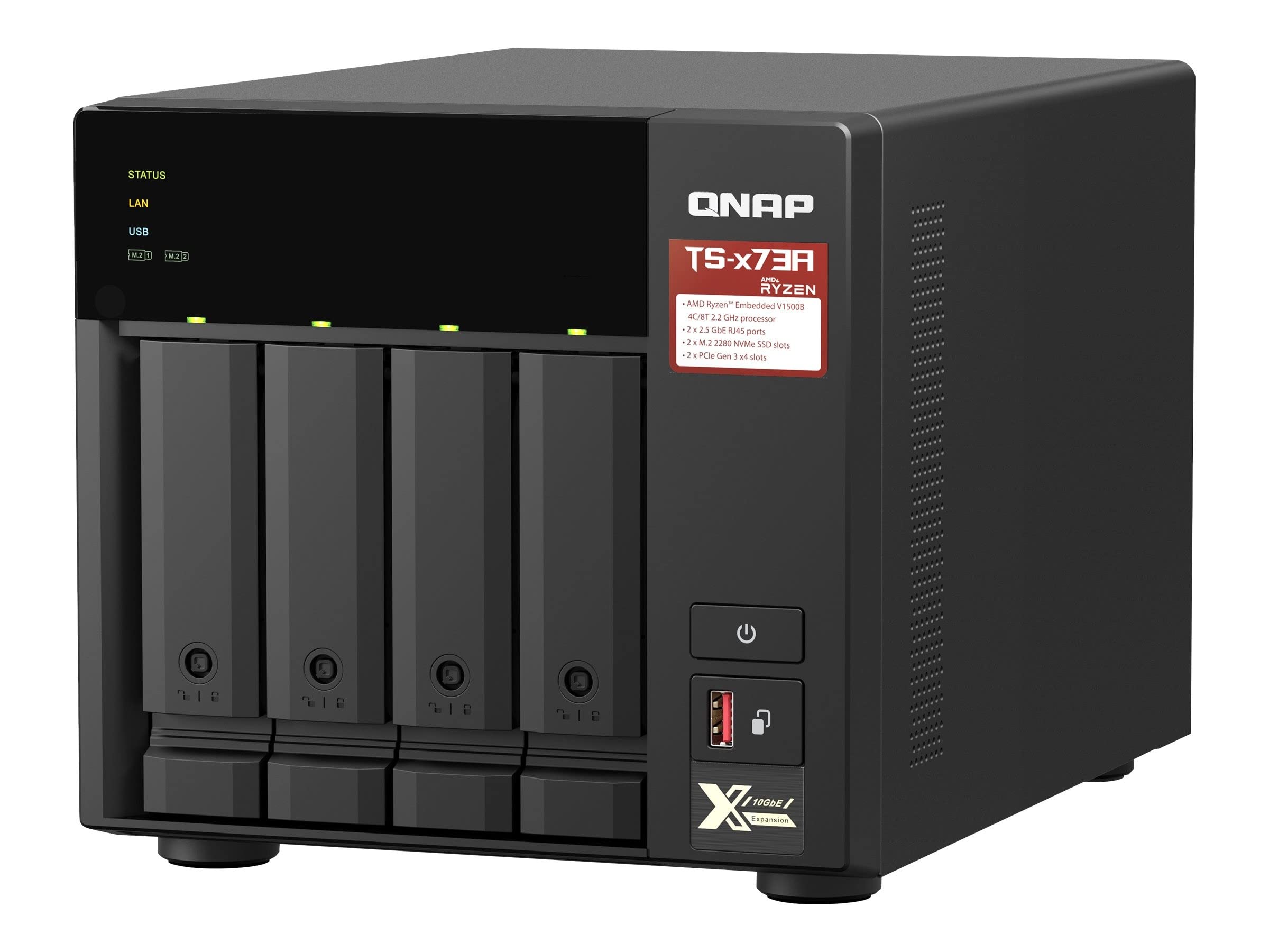 qnap-ts-473a-serveur-nas-tower-4-baies-amd-ryzen-v1500b-noir image 5