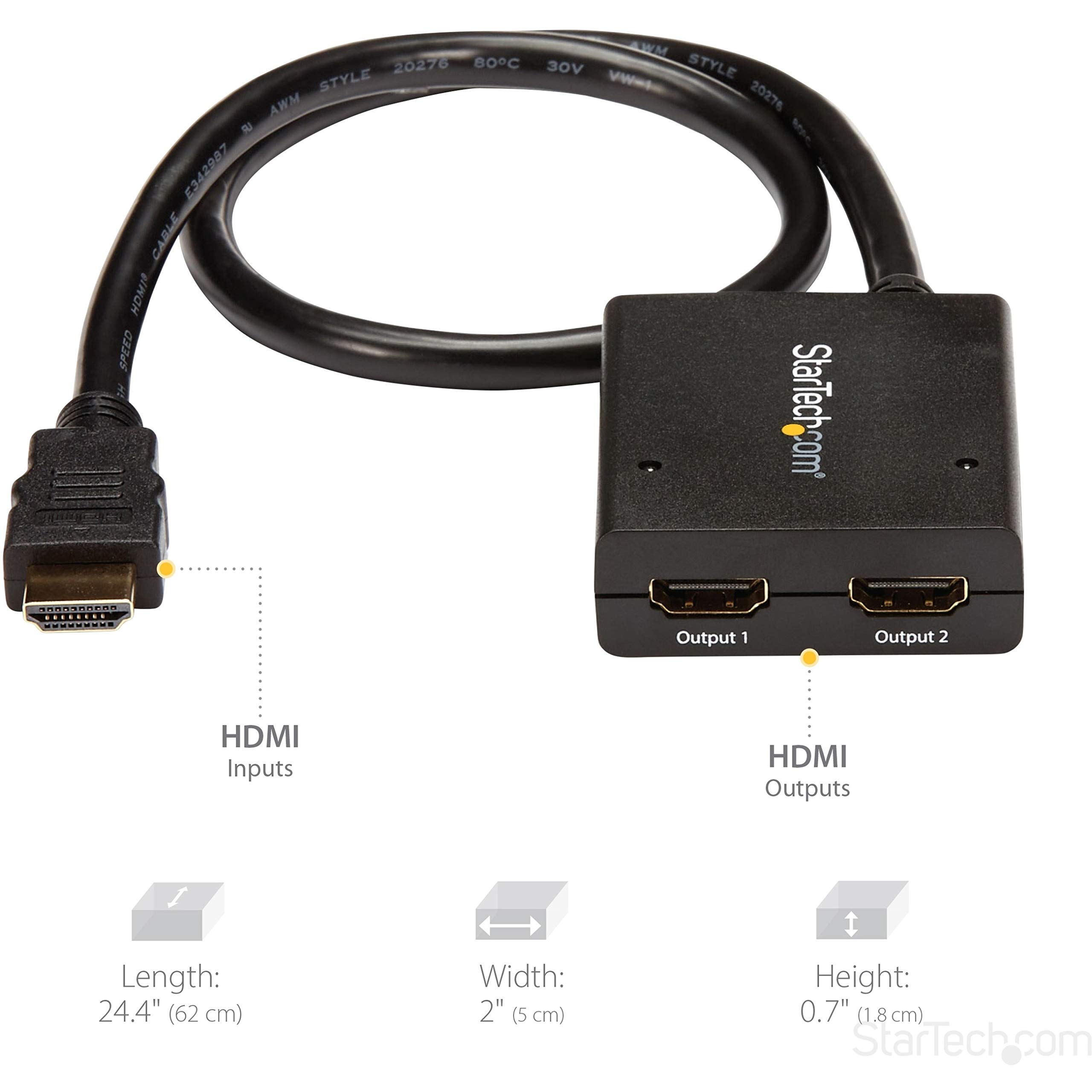 startech-com-st122hd4ku-r-partiteur-hdmi-1-vers-2-4k-30hz image 2