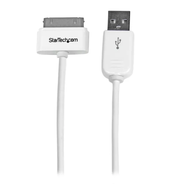 startech-com-usb2adc1m-c-ble-apple-dock-30-broches-vers-usb-a-1-m-blanc image 1