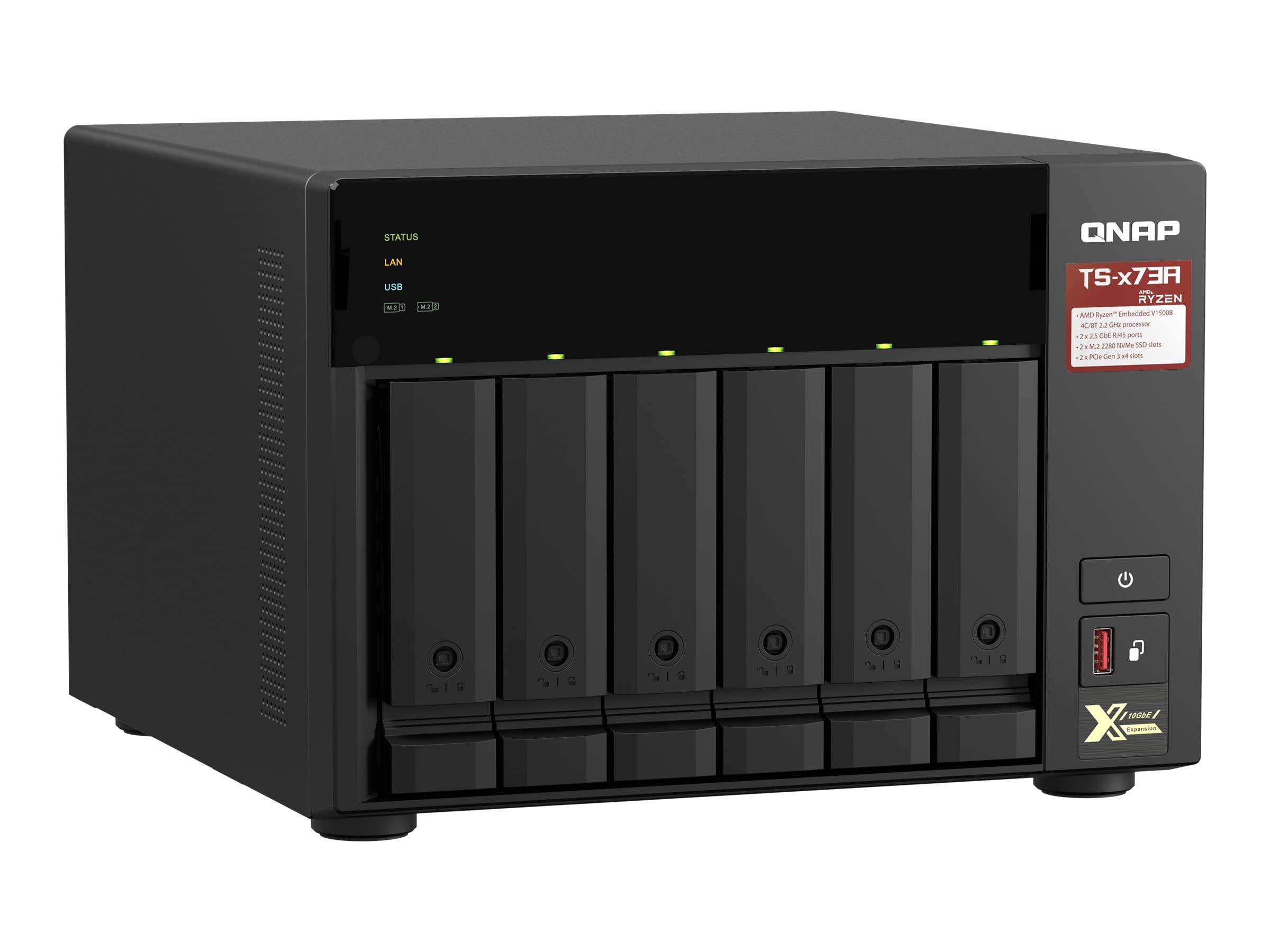 qnap-ts-673a-serveur-nas-6-baies-amd-ryzen-2-5gbe-m-2-nvme-pcie image 4