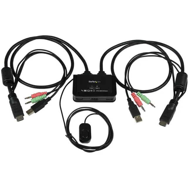 startech-com-switch-kvm-usb-hdmi-2-ports-1080p-avec-c-bles image 1