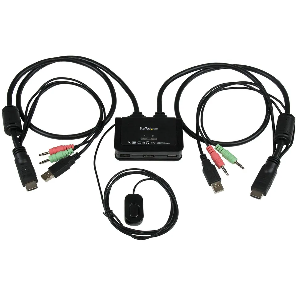 startech-com-switch-kvm-usb-hdmi-2-ports-1080p-avec-c-bles image 1