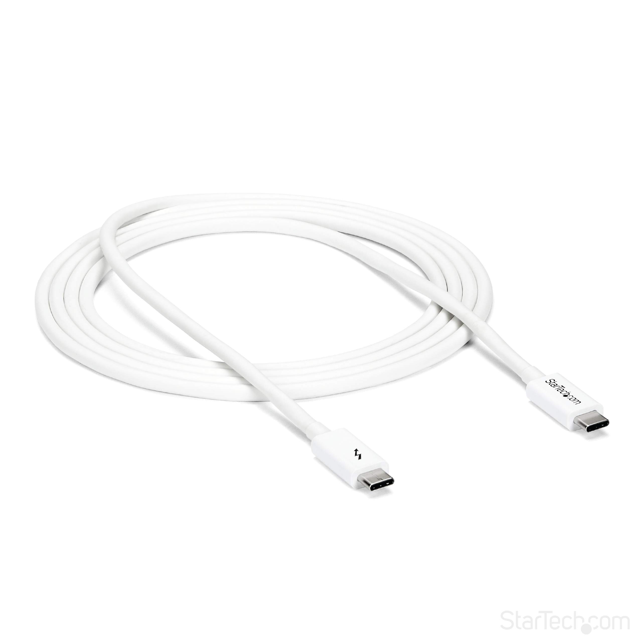 startech-c-ble-thunderbolt-3-passif-2-m-20gbps-100w-pd-4k-usb-c-blanc image 1
