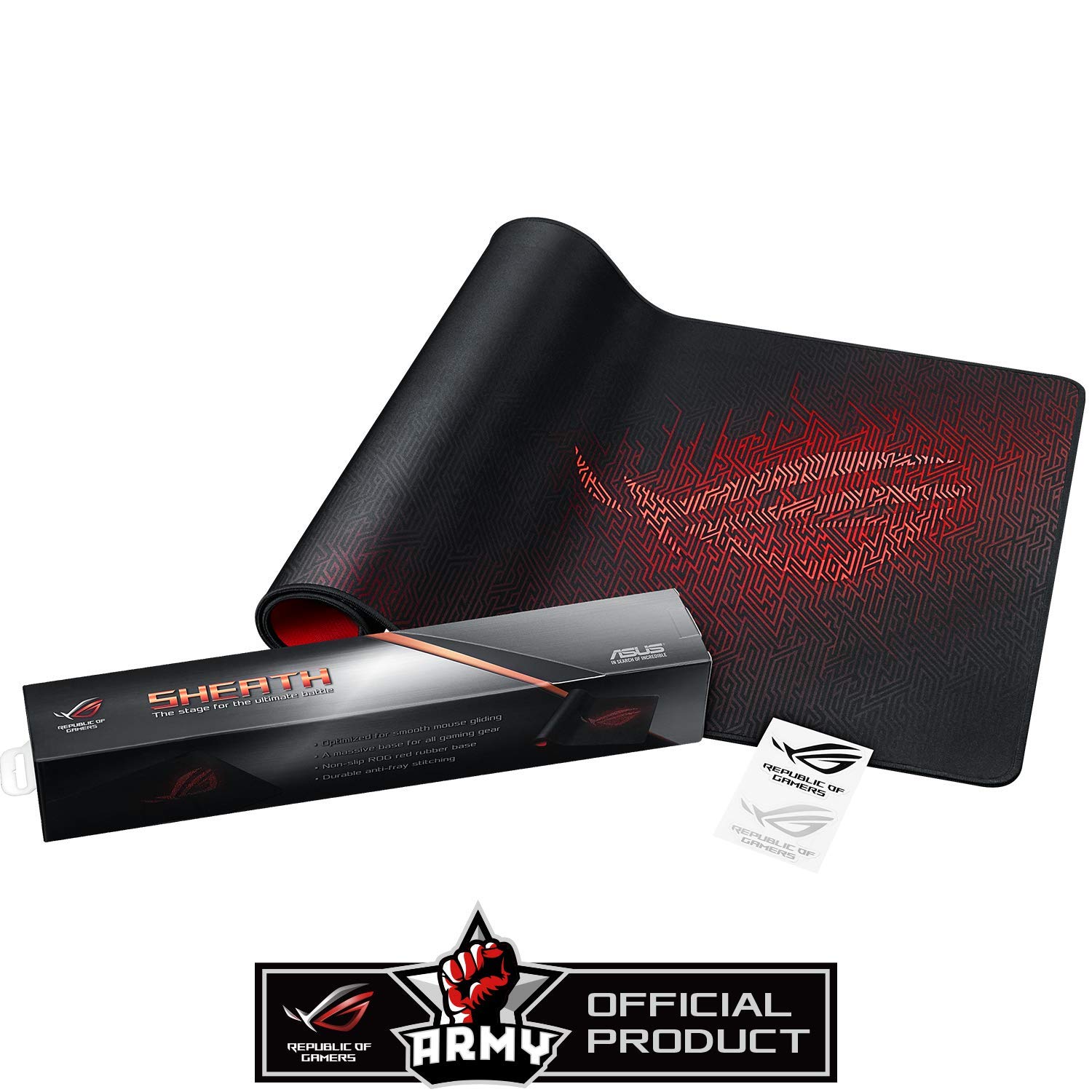 asus-rog-sheath-tapis-de-souris-gaming-xxl-tissu-doux-noir-rouge image 5