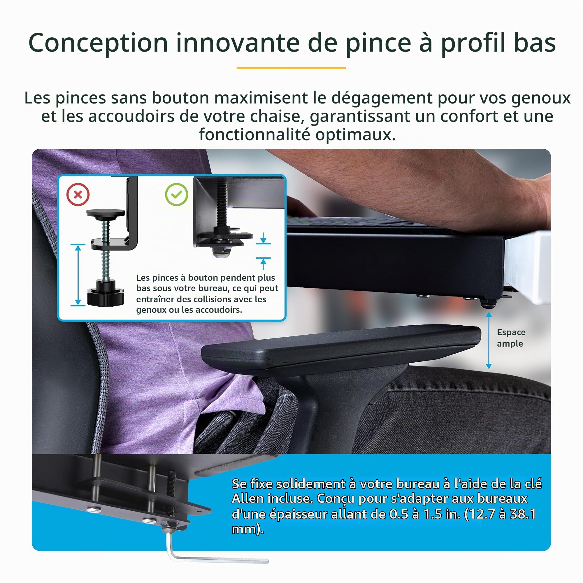 startech-com-dskcrnrslv-plateau-d-angle-acier-pince-pour-clavier-et-souris image 2