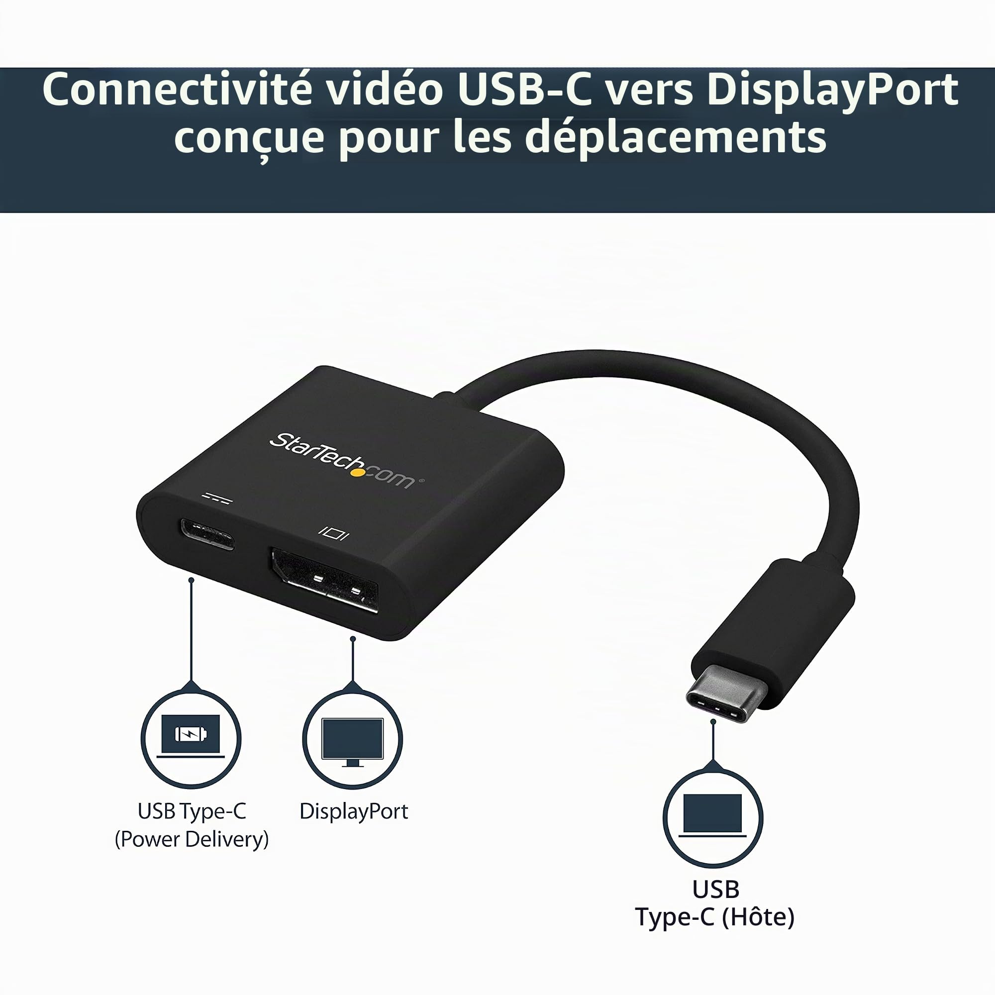 startech-com-adaptateur-usb-c-vers-displayport-1-2-4k-60hz-pd-60w-passthrough image 2