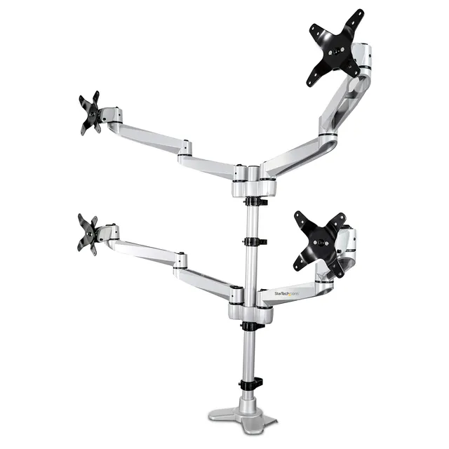 startech-com-armquadps-support-bras-4-crans-jusqu-27-vesa-aluminium-argent image 1