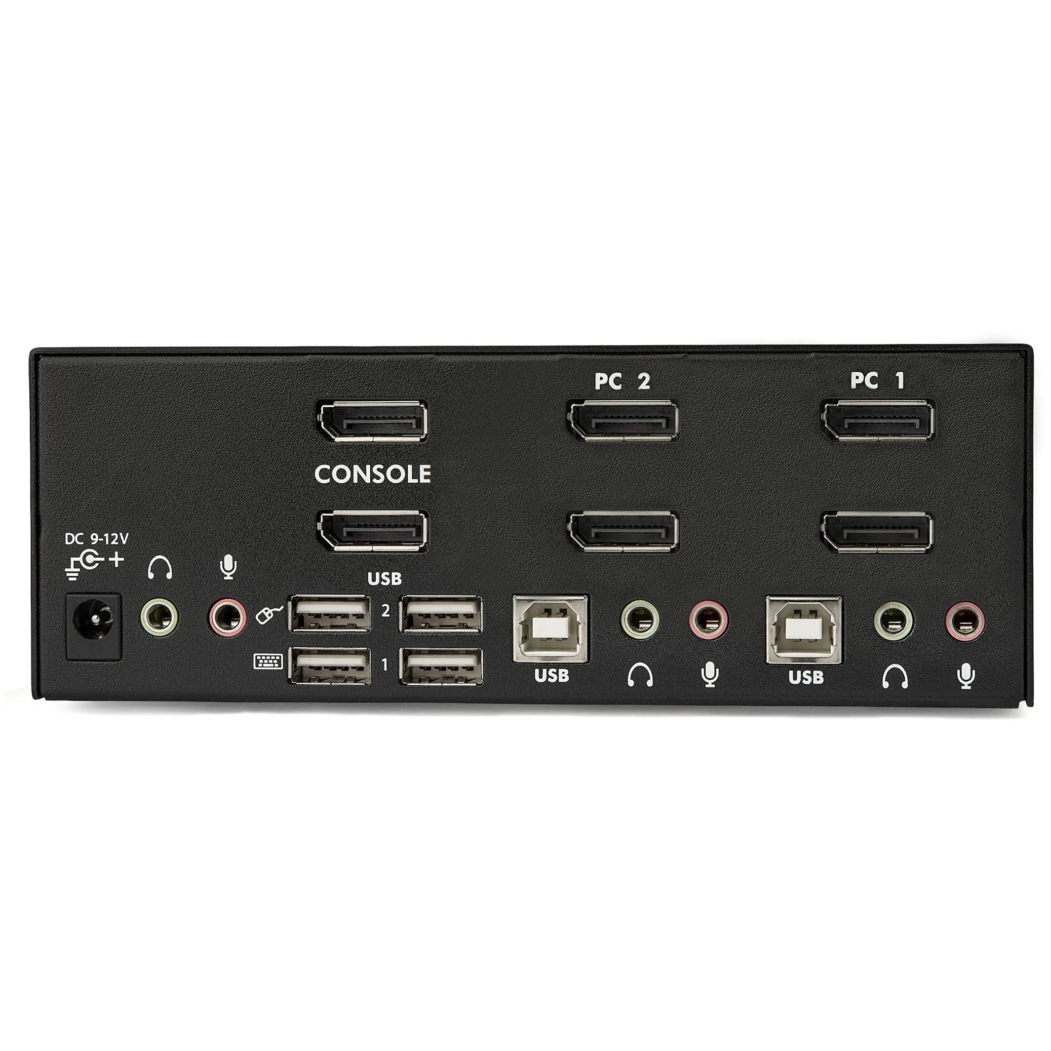 startech-com-switch-kvm-displayport-2-ports-double-cran-2560x1600-hub-usb-audio image 3