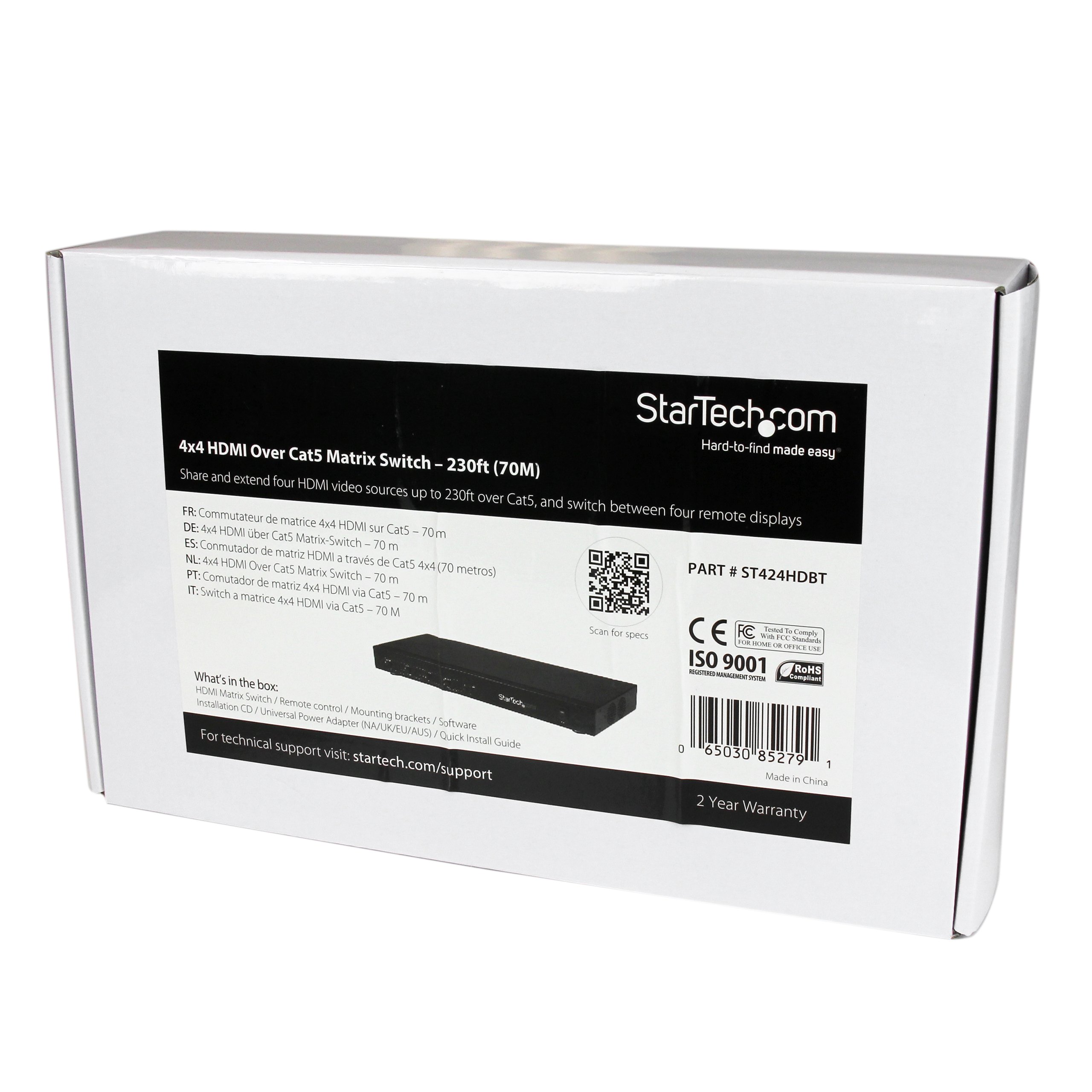 startech-com-st424hdbt-switch-matrice-4x4-hdmi-hdbaset-sur-cat5-6-70m-1080p image 4