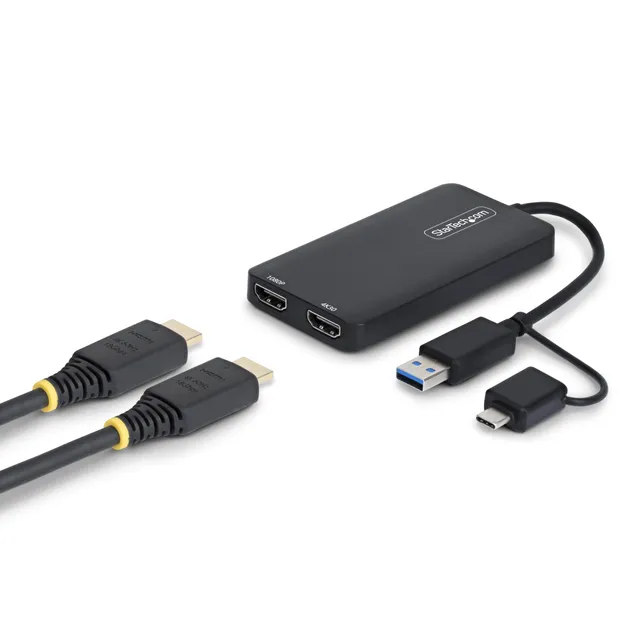 startech-com-adaptateur-usb-a-usb-c-vers-double-hdmi-4k30-1080p image 1