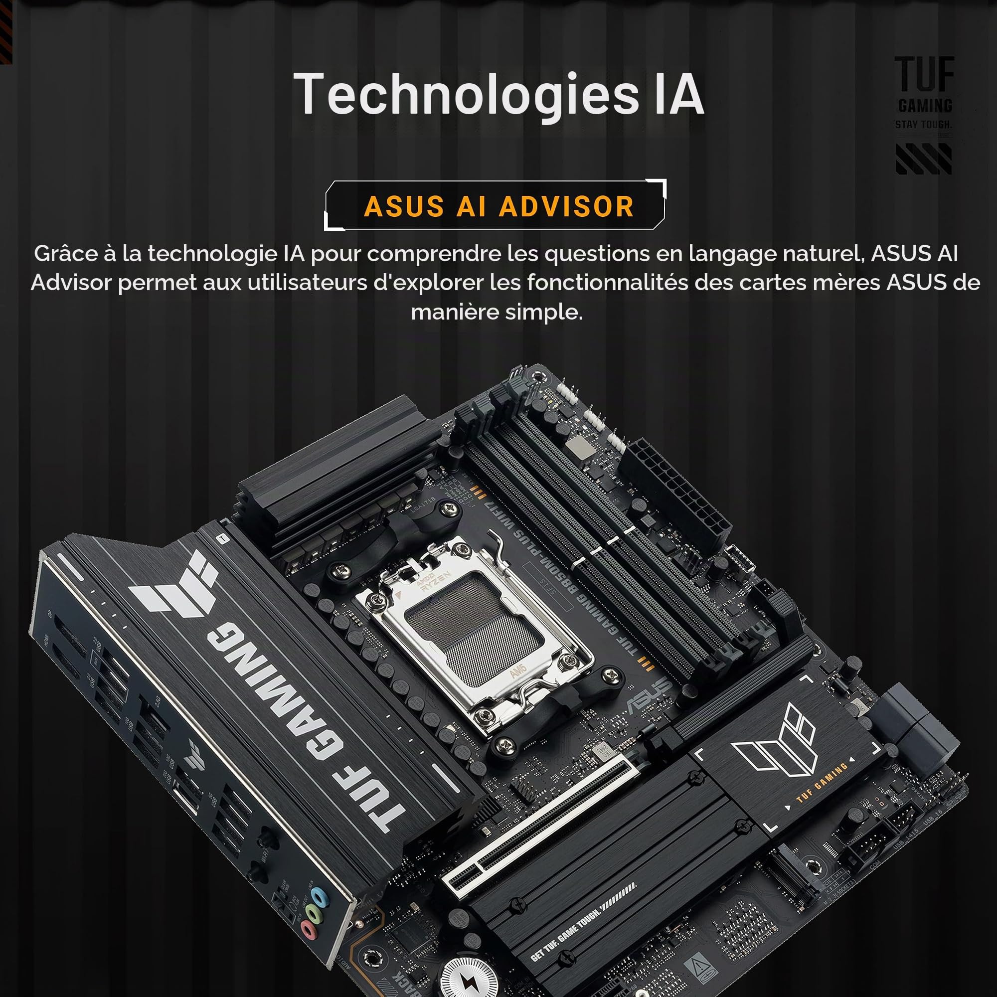 asus-rog-tuf-gaming-b850m-plus-wifi7-carte-m-re-micro-atx-socket-am5-amd-b850 image 2