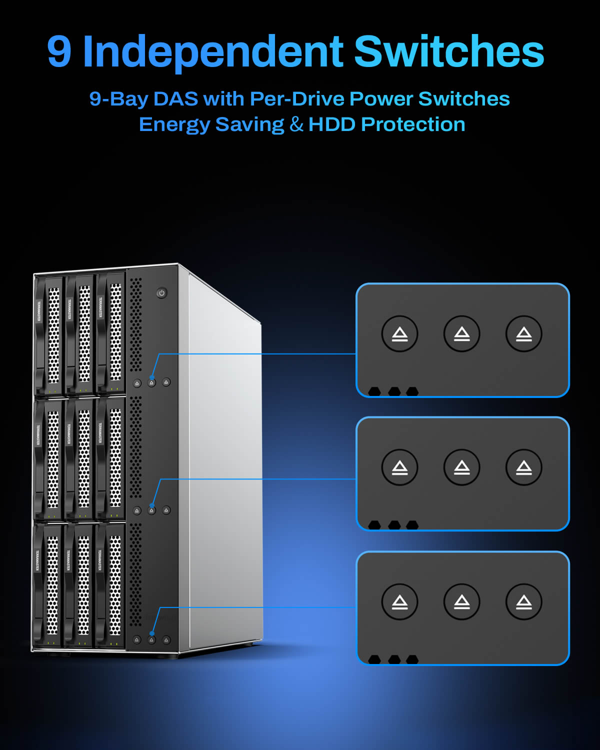 terramaster-d9-320-bo-tier-das-9-baies-usb-3-2-gen2-10-gb-s image 3