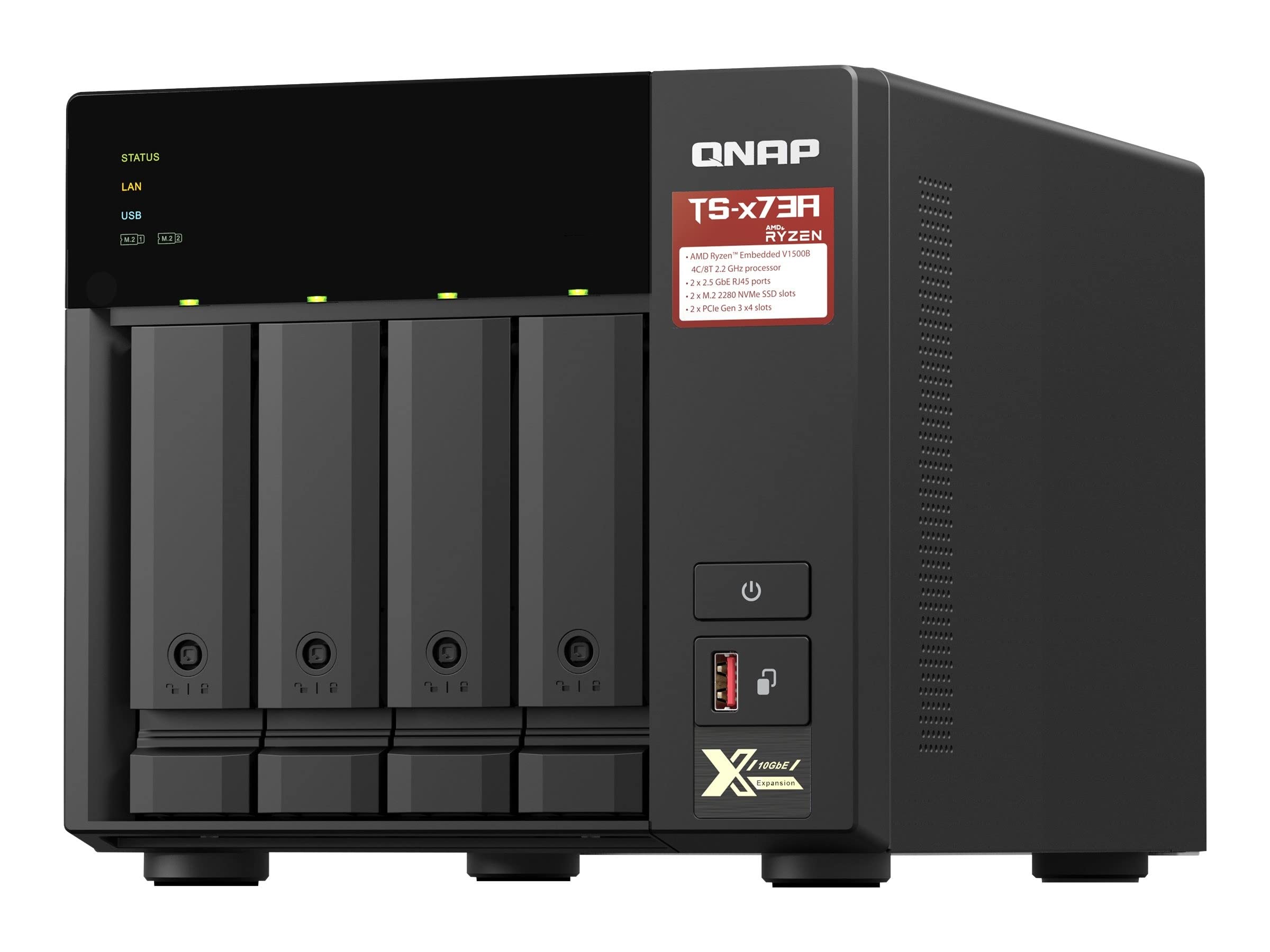 qnap-ts-473a-serveur-nas-tower-4-baies-amd-ryzen-v1500b-noir image 1