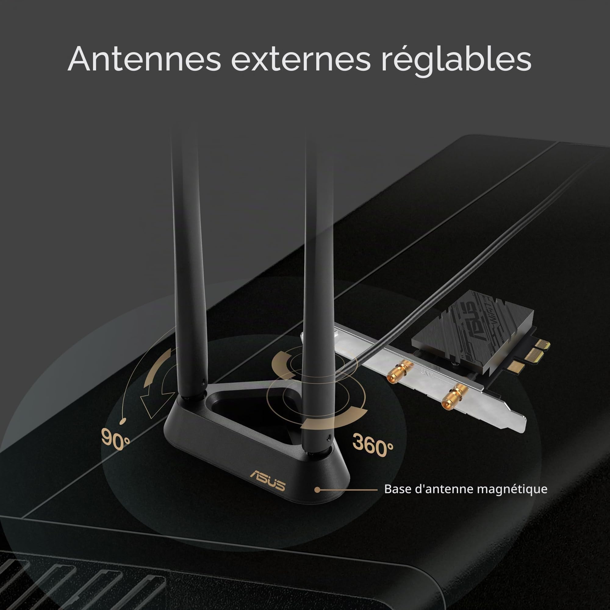 asus-rog-pce-be92bt-carte-r-seau-wi-fi-7-tri-bande-9400-mbit-s-bluetooth-5-4 image 7