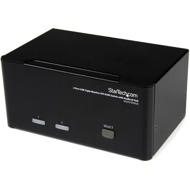 startech-com-sv231tdviua-switch-kvm-2-ports-triple-dvi-audio-usb-st12mhdlan-seri image 1