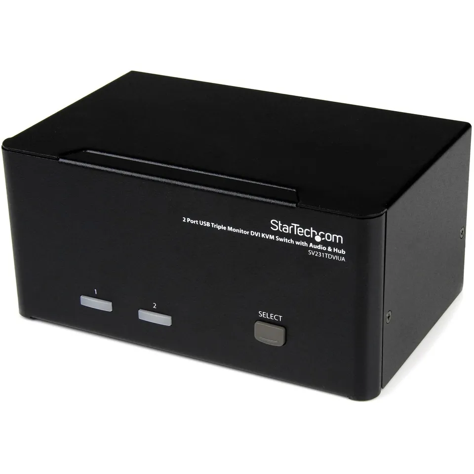 startech-com-sv231tdviua-switch-kvm-2-ports-triple-dvi-audio-usb-st12mhdlan-seri image 1