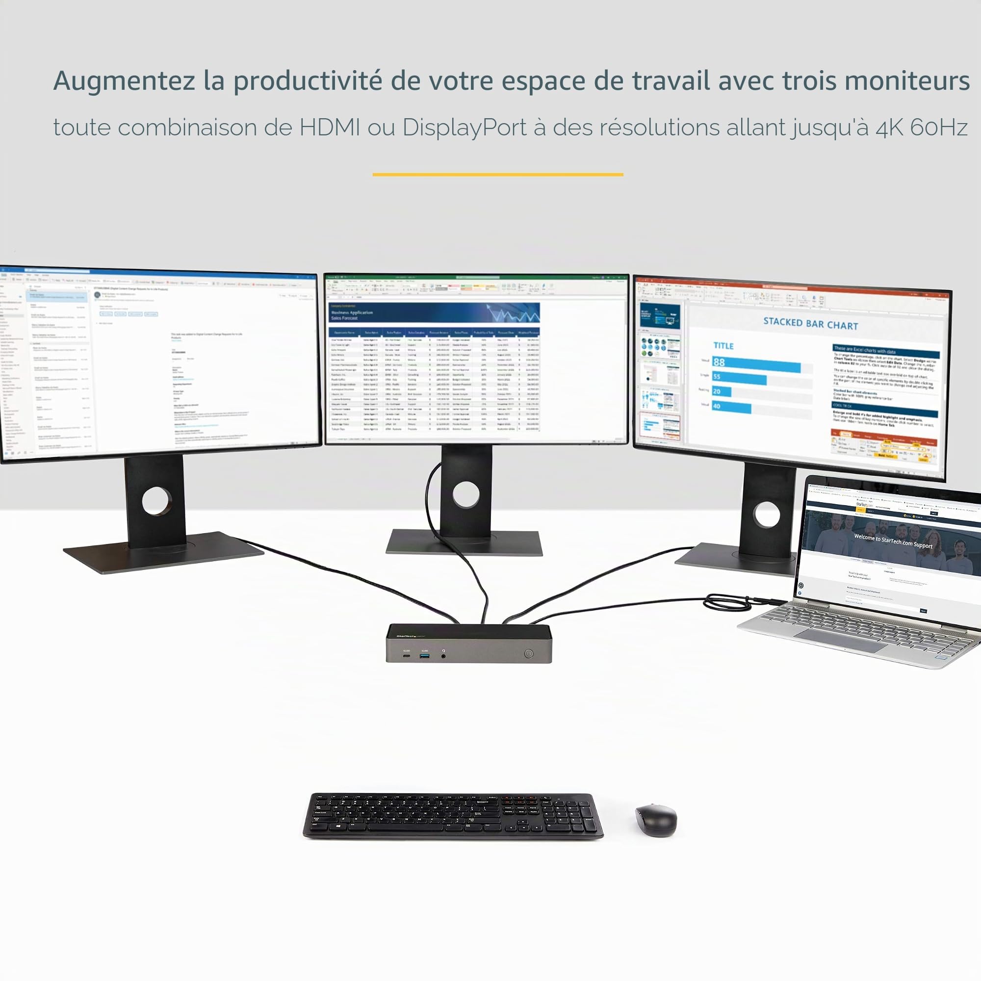 startech-com-station-d-accueil-usb-c-a-triple-4k-60hz-85w-gbe-displaylink image 2